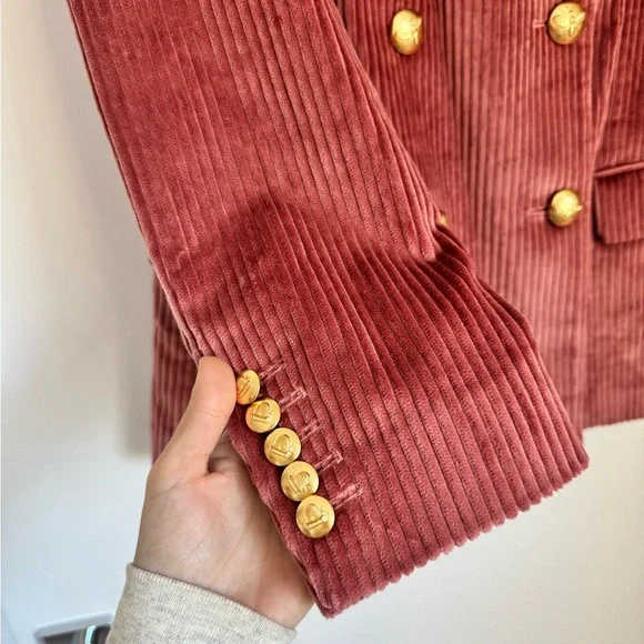Rowing Blazers NWT Medium Corduroy Diana Blazer in Dusty Rose Pink - Picture 8 of 10